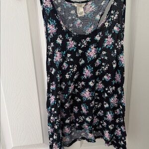 Forever 21 Floral Tank Top - Black and Purple